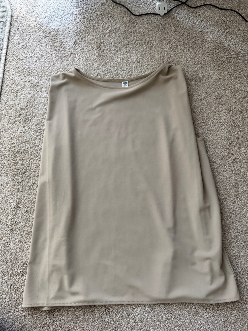 Uniqlo Sleeveless Taupe Shift Top
